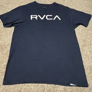 RVCA Mens Standard Tee Navy Blue Short Sleeve Graphic T Shirt Size M
